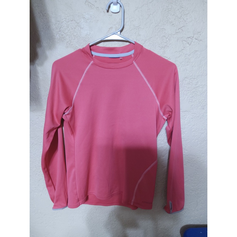 Patagonia Womens Long Sleeve Active Top Coral Pink Thumbholes Small